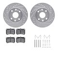Dynamic Friction Co 7512-21000, Rotors-Drilled and Slotted-Silver w/ 5000 Advanced Brake Pads incl. Hardware, Zinc Coat 7512-21000